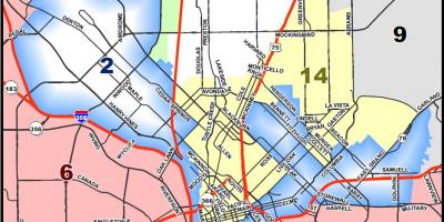 Dallas mestskej rady okres mapu