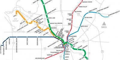 Dallas area rapid transit mapu