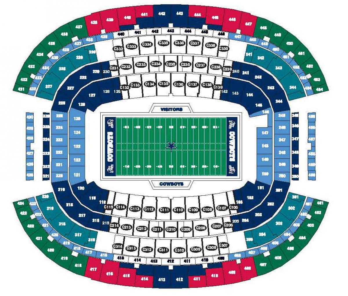 Cowboys stadium mapu