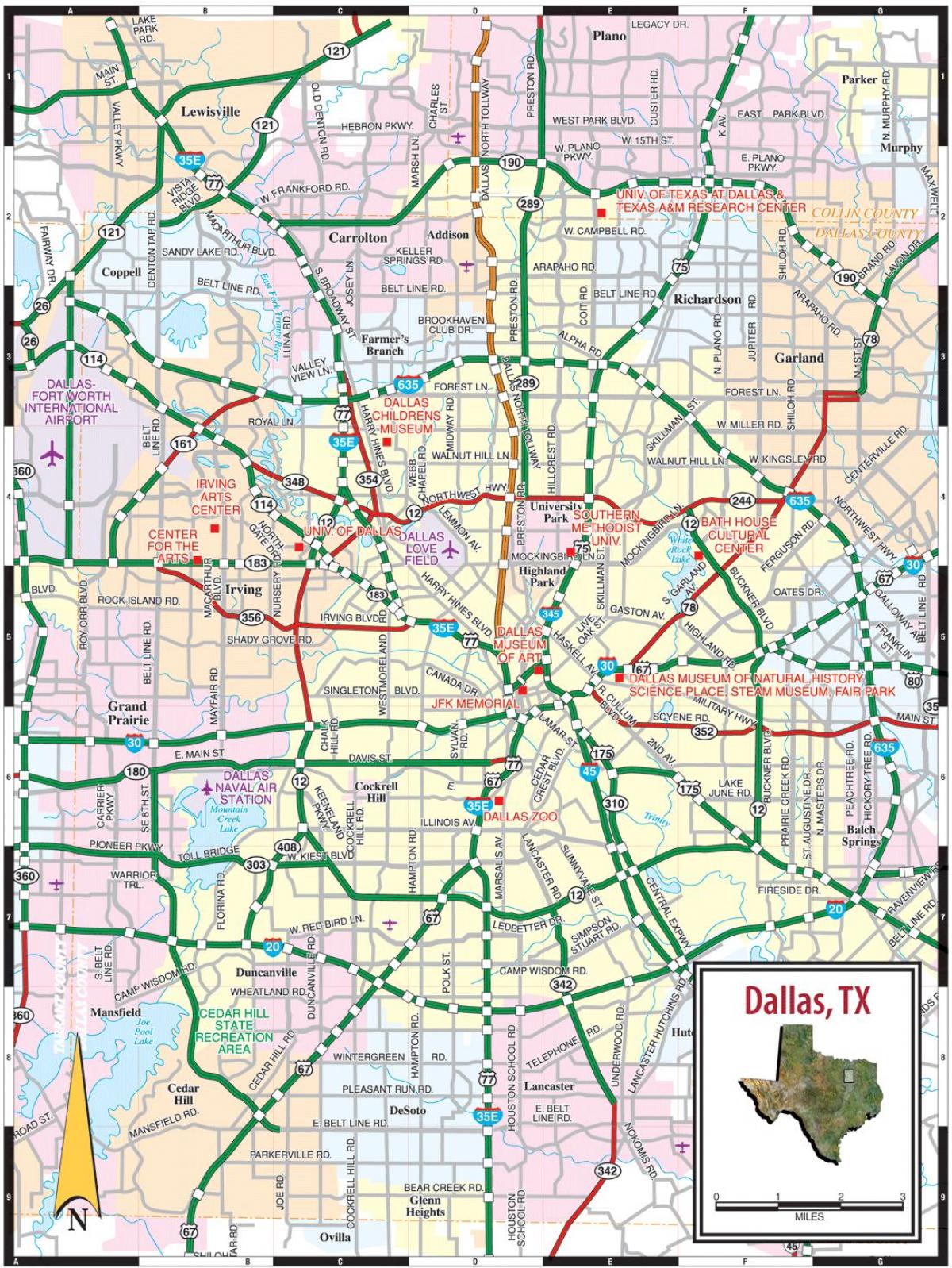 mesto Dallas mapu