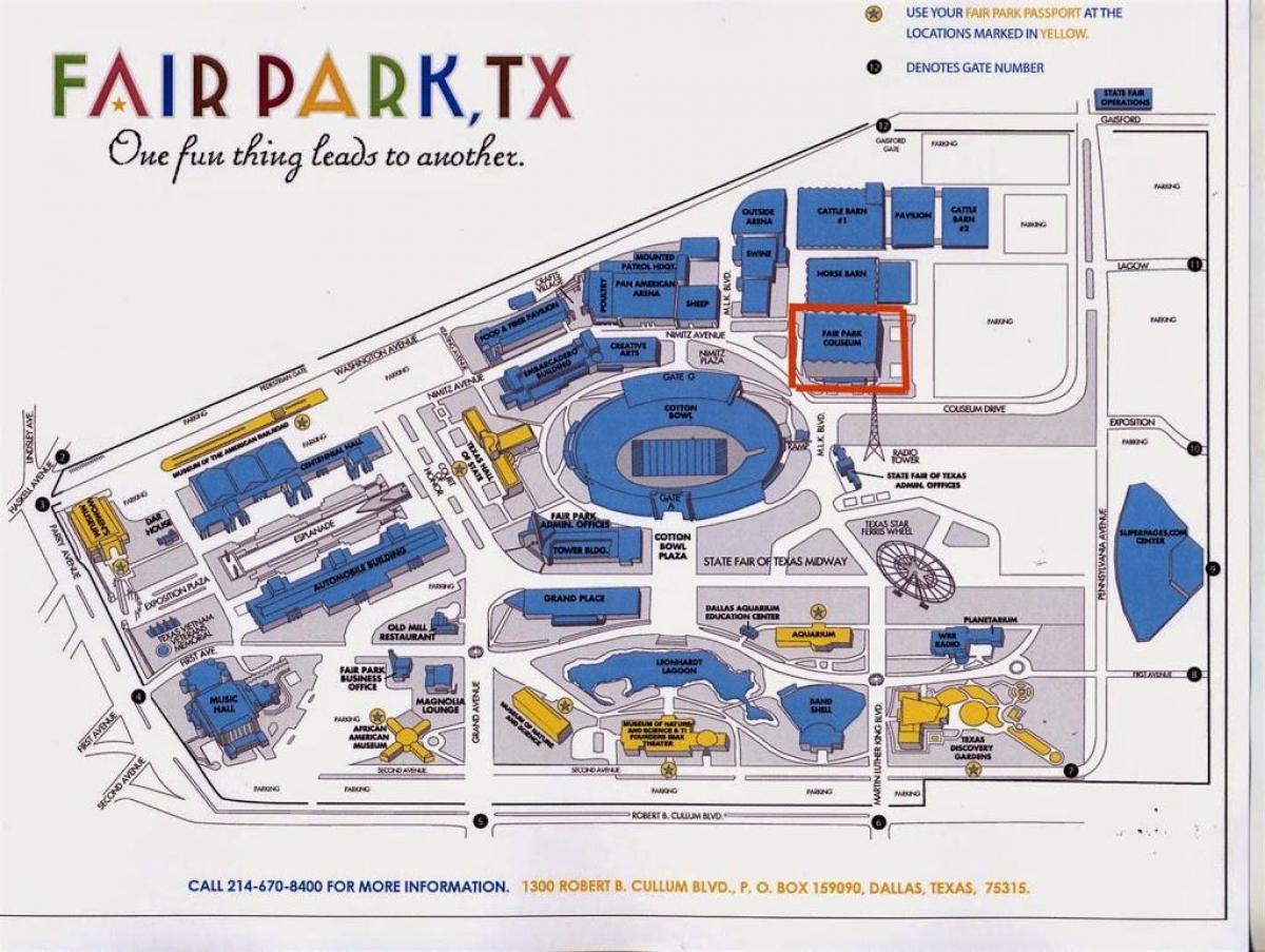 Fair Park, parkovanie mapu