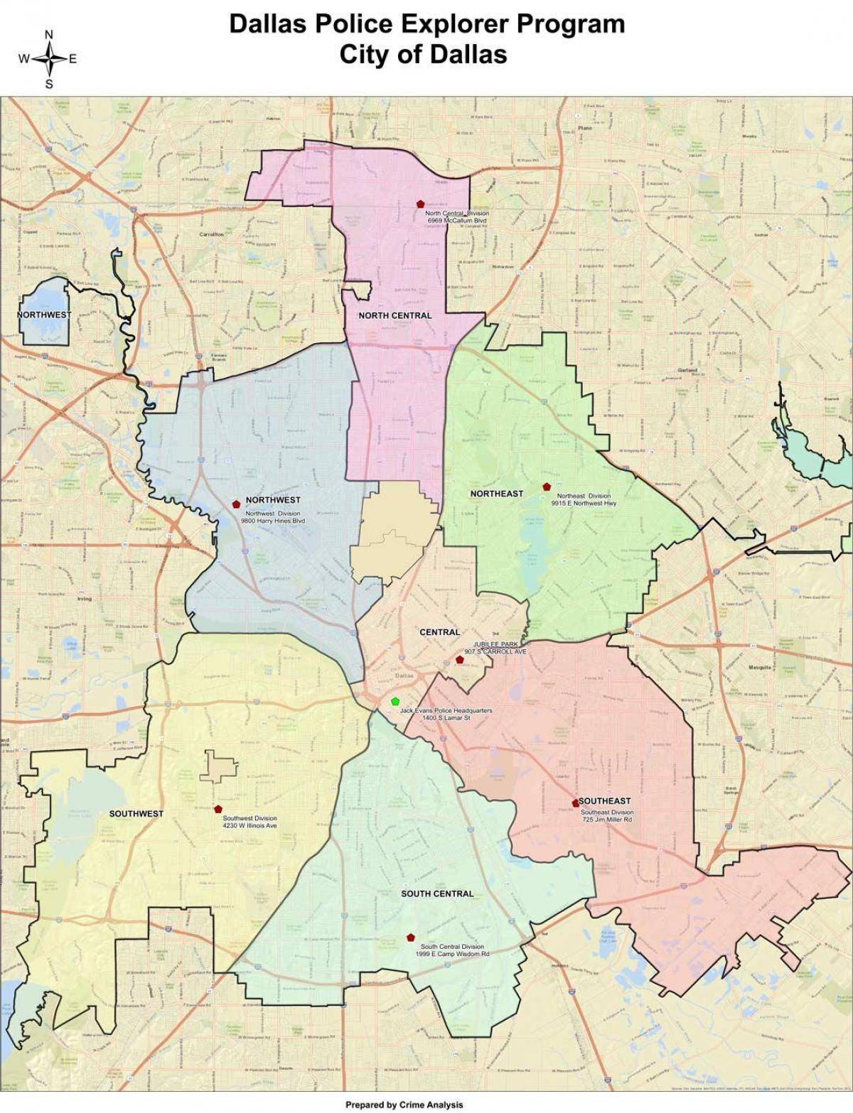 Dallas oblasť mapu
