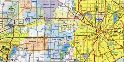 Mapa cesty Dallas