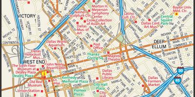 Mapu downtown Dallas ulice
